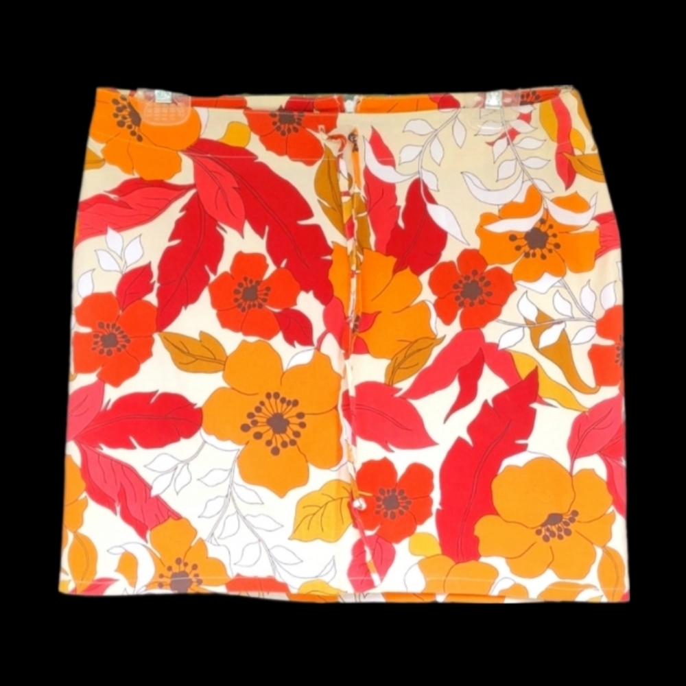90s Speechless Skirt - Juniors sz. S - orange floral